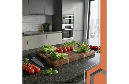 Akaciové kuchyňské prkénko – 43 × 33 × 3 cm