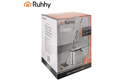 Praktický plochý mop + kbelík 11 litrů – dvoukomorový s příslušenstvím