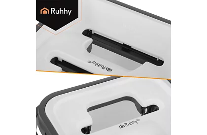 Praktický plochý mop + kbelík 11 litrů – dvoukomorový s příslušenstvím