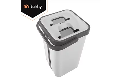 Praktický plochý mop + kbelík 11 litrů – dvoukomorový s příslušenstvím