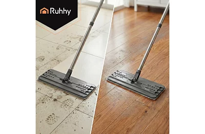 Praktický plochý mop + kbelík 11 litrů – dvoukomorový s příslušenstvím