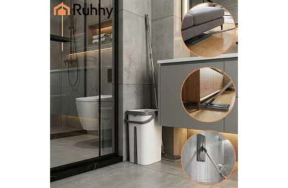 Praktický plochý mop + kbelík 11 litrů – dvoukomorový s příslušenstvím