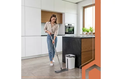 Praktický plochý mop + kbelík 11 litrů – dvoukomorový s příslušenstvím