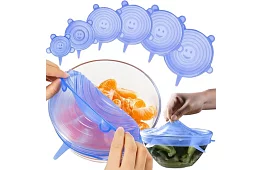 Silikonové víčka na utěsnění nádob – sada 6 ks