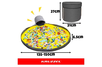 Praktický úložný koš na hračky s hrací podložkou