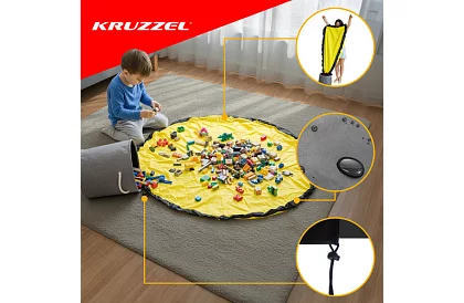 Praktický úložný koš na hračky s hrací podložkou