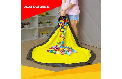 Praktický úložný koš na hračky s hrací podložkou