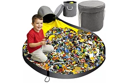 Praktický úložný koš na hračky s hrací podložkou