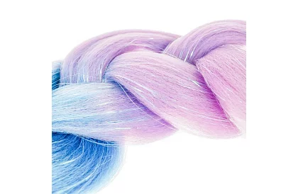 Syntetické ombre copánky na vlasy třpytivé – fialovomodré