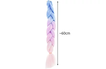 Syntetické ombre copánky na vlasy třpytivé – fialovomodré