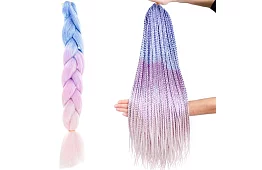 Syntetické ombre copánky na vlasy třpytivé – fialovomodré