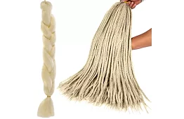 Syntetické ombre copánky na vlasy – světlá blond