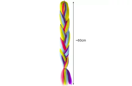 Syntetické ombre copánky na vlasy – duhové