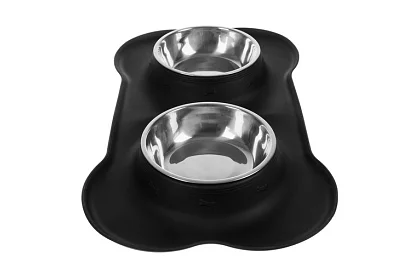 Dvojitá miska s podložkou – 2 × 450 ml