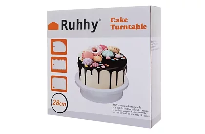 Otočný talíř na zdobení dortu + 3 stěrky