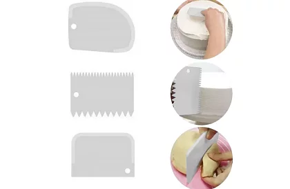 Otočný talíř na zdobení dortu + 3 stěrky