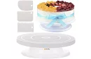 Otočný talíř na zdobení dortu + 3 stěrky
