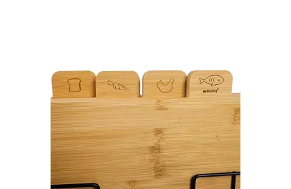 Krájecí bambusová prkénka – sada 4 ks ve stojánku