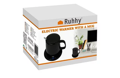 Elektrický ohřívač nápojů – sada ohřívač, šálek, lžička a poklička