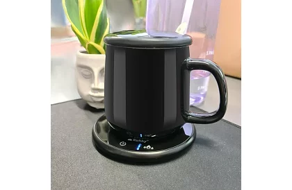 Elektrický ohřívač nápojů – sada ohřívač, šálek, lžička a poklička