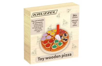 Krájecí sada – dřevěná pizza na řezání + nůž