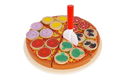 Krájecí sada – dřevěná pizza na řezání + nůž