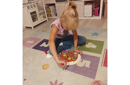 Krájecí sada – dřevěná pizza na řezání + nůž