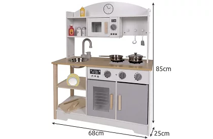Dřevěná dětská kuchyňka s doplňky
