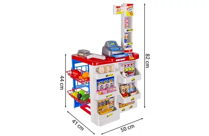 Dětský obchod – supermarket s vozíkem a doplňky