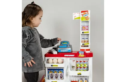 Dětský obchod – supermarket s vozíkem a doplňky