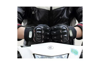 Černé moto rukavice - XL