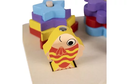 Dřevěný třídič tvaru + hra rybář