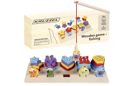 Dřevěný třídič tvaru + hra rybář