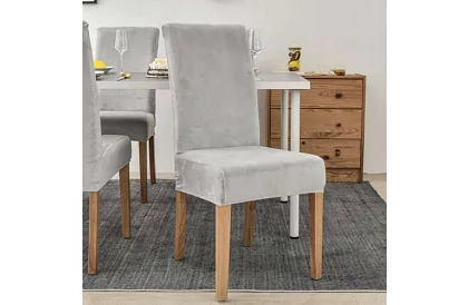 Sametový potah na židli - šedý