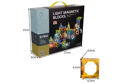 Vzdělávací magnetická 3D stavebnice - 77 kusů