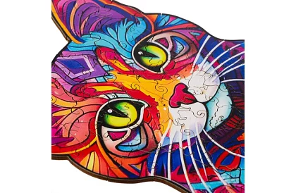 Dřevěné puzzle kočka – 130 dílů – 38 × 24 cm