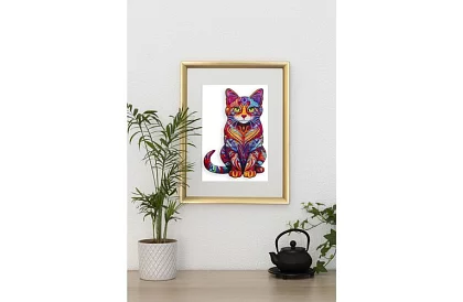 Dřevěné puzzle kočka – 130 dílů – 38 × 24 cm
