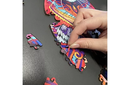 Dřevěné puzzle kočka – 130 dílů – 38 × 24 cm