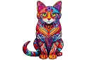 Dřevěné puzzle kočka – 130 dílů – 38 × 24 cm