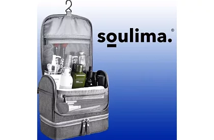 Cestovní kosmetická taška s poutkem pro zavěšení