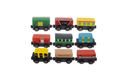 Dřevěný vláček s poličkou pro uložení - 13 kusů v sadě