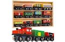 Dřevěný vláček s poličkou pro uložení - 13 kusů v sadě