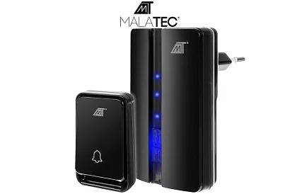 Voděodolný bezdrátový zvonek – dosah 15 metrů - černý