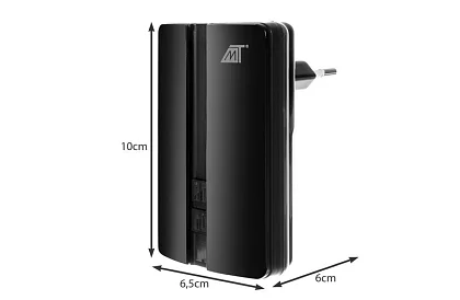 Voděodolný bezdrátový zvonek – dosah 15 metrů - černý