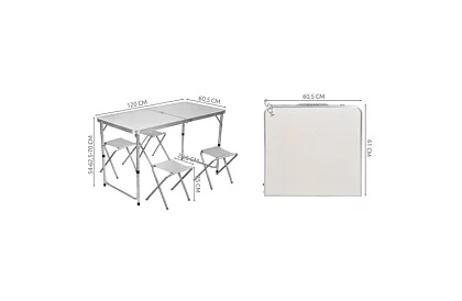 Kempigový skládací set - stůl + 4 židličky