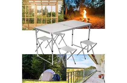 Kempigový skládací set - stůl + 4 židličky