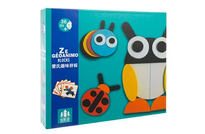 Dřevěné geometrické puzzle - zvířátka