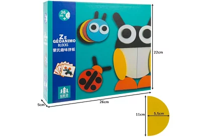 Dřevěné geometrické puzzle - zvířátka