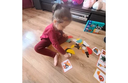 Dřevěné geometrické puzzle - zvířátka