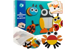 Dřevěné geometrické puzzle - zvířátka